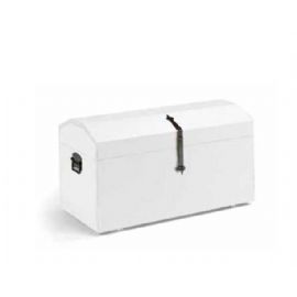 BAULE IN LEGNO VERNICIATO E LACCATO BIANCO