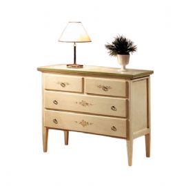 COMODINO 3 CASSETTI  LACCATI E DECORATI