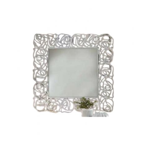 SPECCHIERA QUADRATA LACCATA BIANCA MADREPERLA