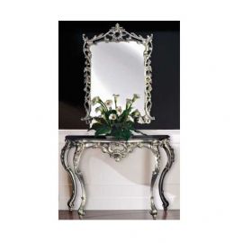 CONSOLLE INTAGLIATA A MANO E SPECCHIERA RETTANGOLARE