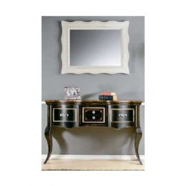 CONSOLLE  SAGOMATA  CON QUATTRO CASSETTI E SPECCHIERA LACCATA