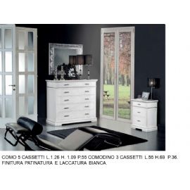 COMODINO 3 CASSETTI + COMO 5 CASSETTI LACCATO