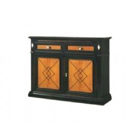 CREDENZA 2 ANTE DUE CASSETTI COMPOSE LACCATA E VERNICIATA