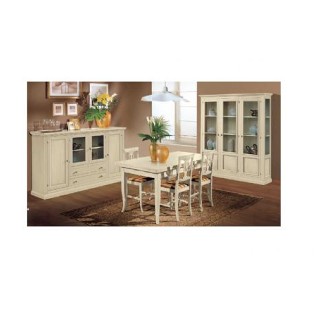 CRISTALLIERA 3 PORTE LACCATA BIANCA