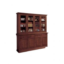 CRISTALLIERA  4 ANTE A PANNELLO 4 ANTE A VETRO 4 CASSETTI