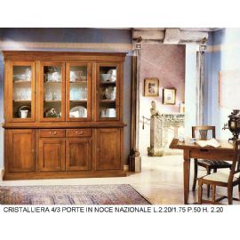 CRISTALLIERA 4 PORTE PIU 4 PORTE CON 2 CASSETTI