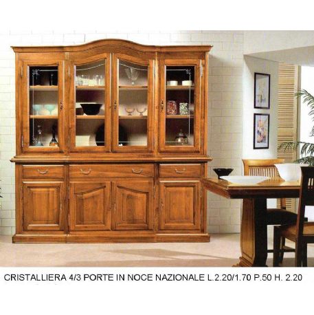 CRISTALLERIEA 4 PORTE IN NOCE NAZIONALE