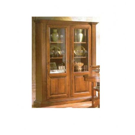 CRISTALLIERA N. 2 PORTE CON PANNELLI MASSICCI