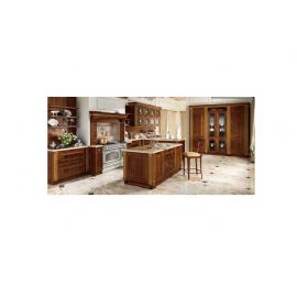 CUCINA FRASSINO COLOR NOCE ORO 2 PARETI