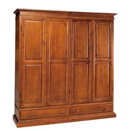 ARMADIO IN LEGNO PINO 4  ANTE  2 CASSETTI