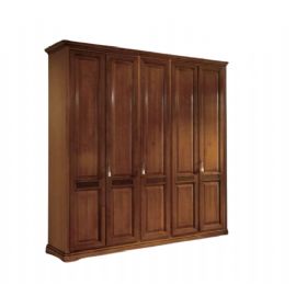 ARMADIO 5  MASSICCIO ANTE BUGNATO CON RIGHE VERNICIATO A CERA