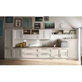 CUCINA LINEARE ANTA SALVIA E BIANCO