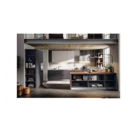 CUCINA ANGOLARE SOTTO A SOPPALCO FINITURE: LAVA BIONDO E DUNA 