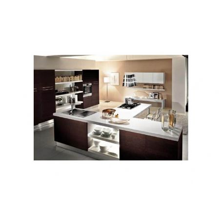 CUCINA WENGE’ CON BANCONE A T