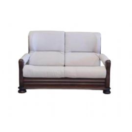 DIVANO 2 POSTI E POLTRONA FINITURE ARTE POVERA ROVERE CILIEGIO.