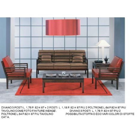 DIVANO IN LEGNO 3 POSTI