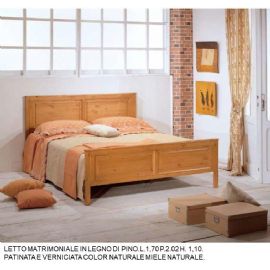 LETTO MATRIMONIALE IN LEGNO DI PINO