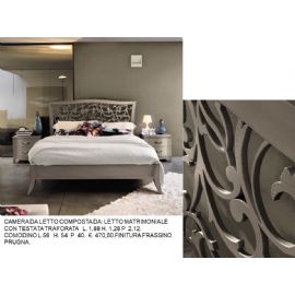 LETTO CON TESTIERA TRAFORATA