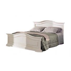 LETTO  MATRIMONIALE IN LEGNO MASSICCIO LACCATO A CAPPELLO DA PRETE