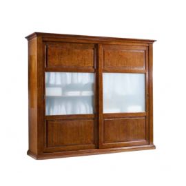 ARMADIO CLASSICO IN LEGNO  2 ANTE  SCORREVOLI CON VETRI SATINATI