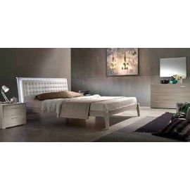 LETTO LARICE E ECOPELLE BIANCO