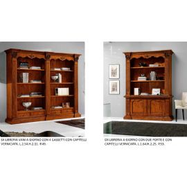 LIBRERIA A GIORNO CON DUE PORTE E CON CAPITELLI VERNICIATA