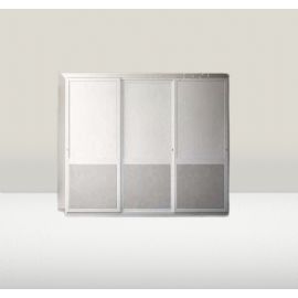 ARMADIO A 3 ANTE SCORREVOLI LACCATO BIANCO CON BUGNE