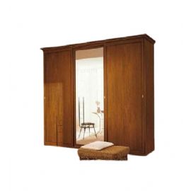 ARMADIO 3 ANTE SCORREVOLI NOCE CON UN’ANTA CENTRALE VETRO