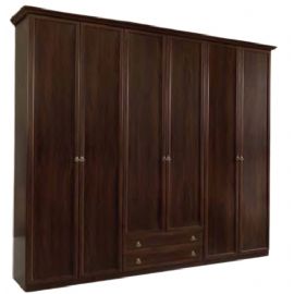 ARMADIO 6 ANTE A BATTENTE CLASSICO CON DUE CASSETTI ESTERNI