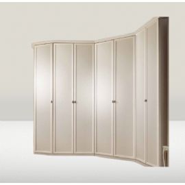 ARMADIO ANGOLARE PATINATO BEIGE A 7 PORTE