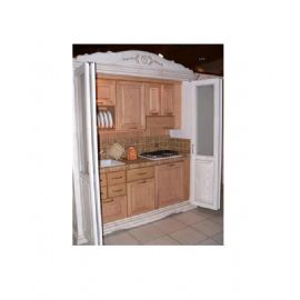 CUCINA SALVASPAZIO SU MISURA IN DECAPE AVORIO SCURO FRASSINO