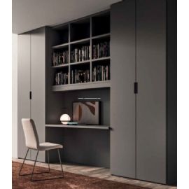 ARMADIO A BATTENTE CON E PONTE CON LIBRERIA E SCRITTOIO