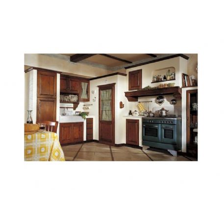 CUCINA IN MURATURA SU MISURA IN NOCE