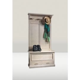 ATTACCAPANNI 3 POSTI E CASSAPANCA LACCATO CRAQUELE