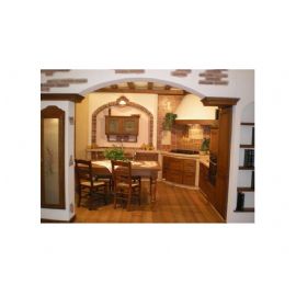 CUCINA IN MURATURA SU MISURA IN NOCE