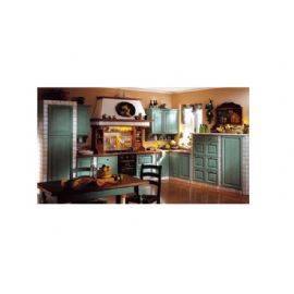 CUCINA SU MISURA IN MURATURA ANTA DECAPE FRASSINO SUL VERDINO