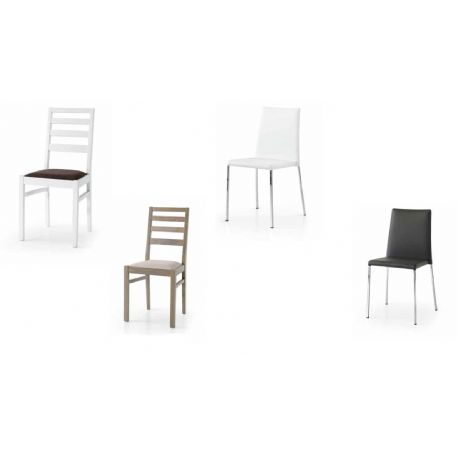 SEDIE IN LEGNO E TESSUTO