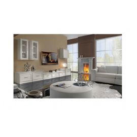 COMPOSIZIONE LINEARE LACCATA AVORIO DECAPE ANTICATO