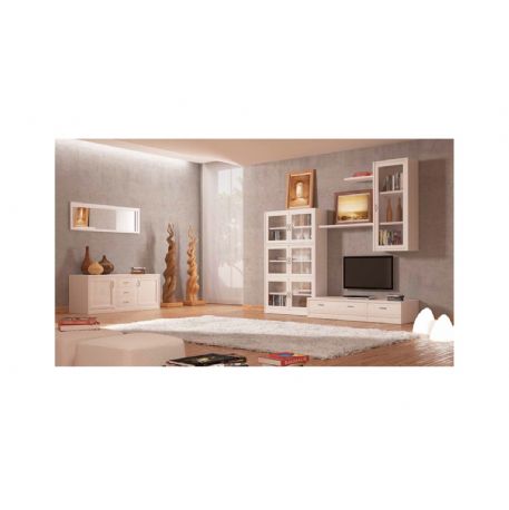 SOGGIORNO LACCATO COMPOSTO LACCATO BIANCO CON VETRI