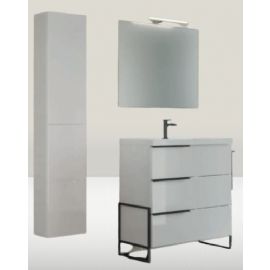 BAGNO DA CM 80 A TERRA.LAVABO SPALLA ALTA  SPECCHIERA DA 80 CM