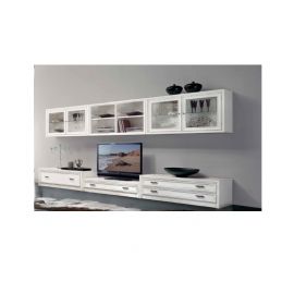 SOGGIORNO CON PENSILI  IN LEGNO E VANO TV