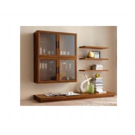 SOGGIORNO VERNICIATO NOCE CON CESTONI