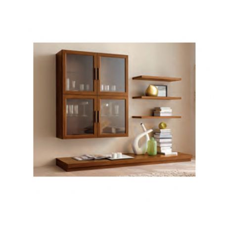 SOGGIORNO VERNICIATO NOCE CON CESTONI