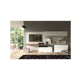 SOGGIORNO LACCATO NOCCIOLA. PENSILI OLMO JUTA