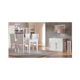 SOGGIORNO LACCATO CON TAVOLO 4 SEDIE E CREDENZA