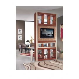 INTERPARETE GIREVOLE A 180° CON ANTE A VETRO E RIPIANI IN CRISTALLO