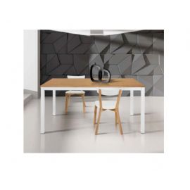 TAVOLO STRUTTURA IN FERRO PIANO IN ROVERE SPAZZOLATO