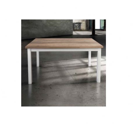 TAVOLO STRUTTURA BIANCA E PIANO GREZZO