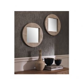 SPECCHIERA PIETRA FOSSILE ROTONDA CON SPECCHIO QUADRATO