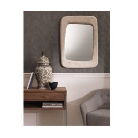 SPECCHIERA  PIETRA FOSSILE RETTANGOLARE CON INTERNO ANGOLI DISUGUALI